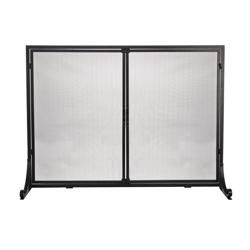 Paravent à panneau simple carré noir avec portes, grand, H 29 po x l 38 po x P 7 po