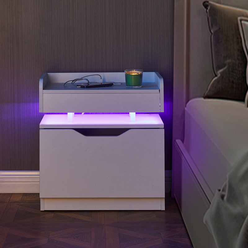 Arzie 50cm W Manufactured Wood Bedside Table