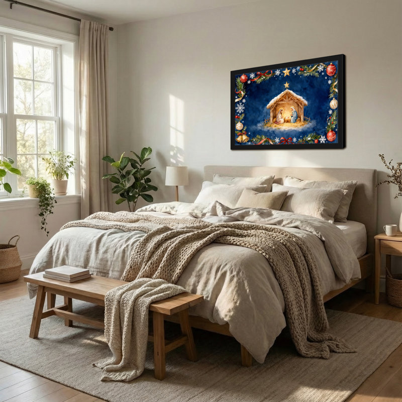 Crèche de Noël avec décorations de Noël