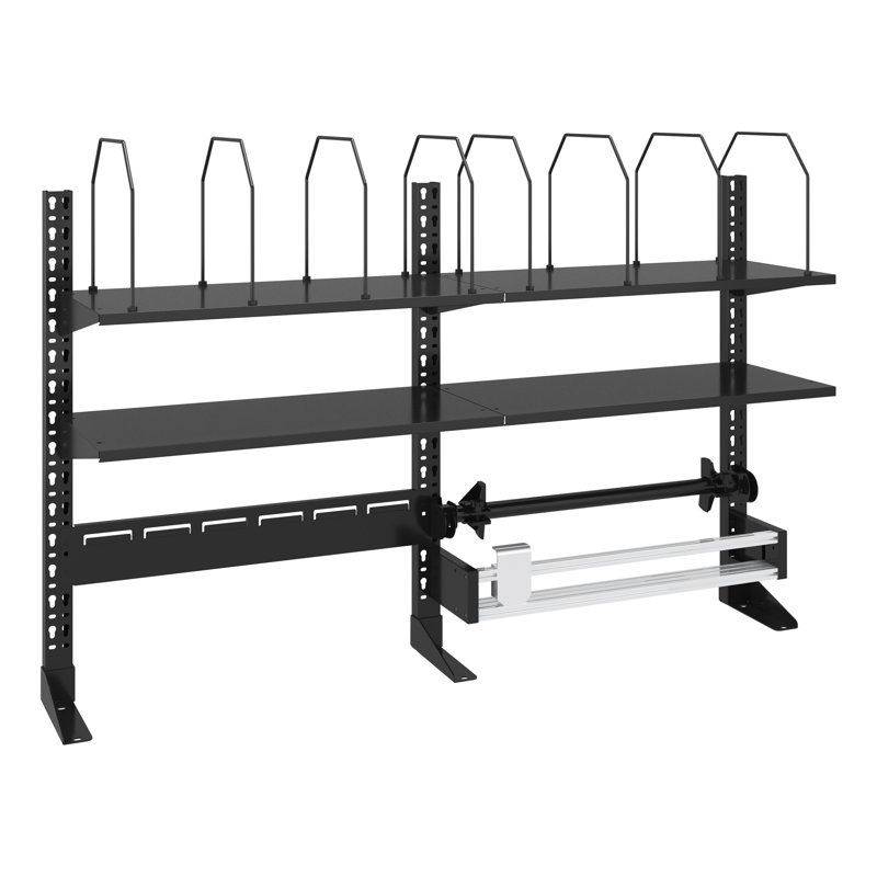 Modular 52 in. W Metal Workbench Tool Storage Kit with Paper Cutter and Shelves