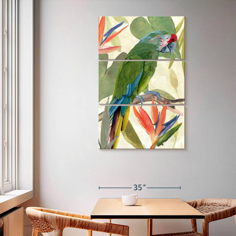 Brampt Tropical Parrot Composition I, 65" H x 42" W