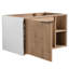 Meuble-lavabo mural moderne 30 po, porte à fermeture douce, imitation chêne, 1 armoire et 2 tablettes
