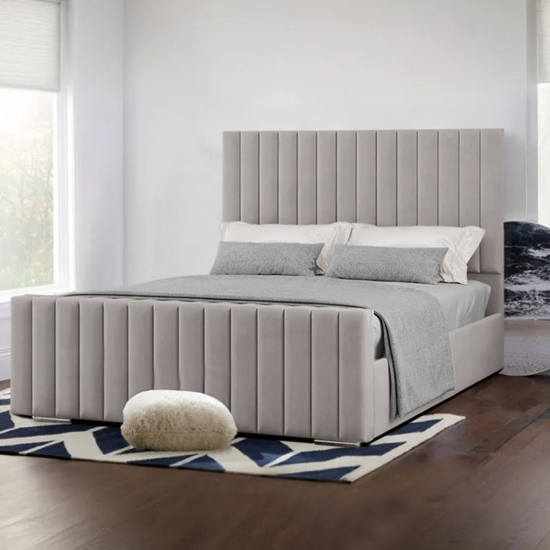 Upholstered Bed, Grey, Single (3')