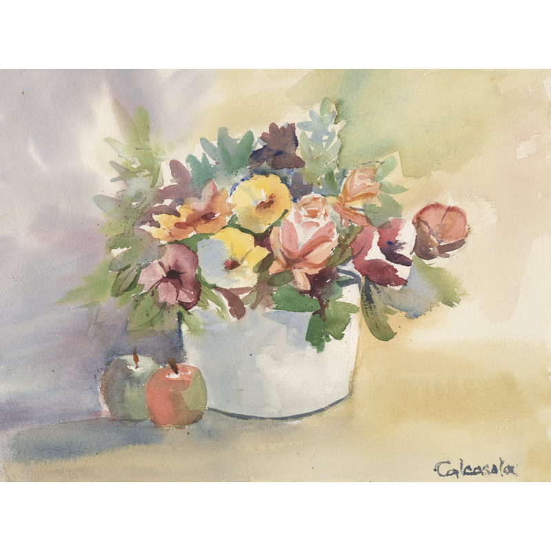 Tedarius Flowers & Apples by Stephen Calcasola - Wrapped Canvas Print, 51 cm H x 76 cm W