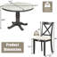 Orisfur. Ensemble de table et chaises de salle à manger 5 pièces pour 4 personnes, table de cuisine en bois massif avec 4 chaises