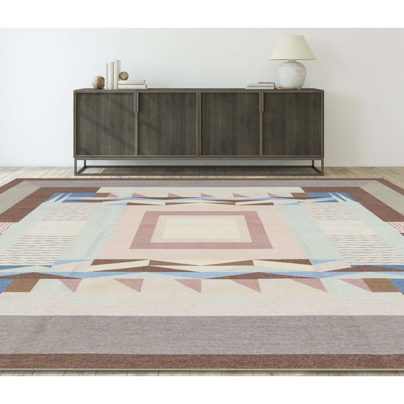 Aubusson Hand Knotted Wool Southwestern Area Rug