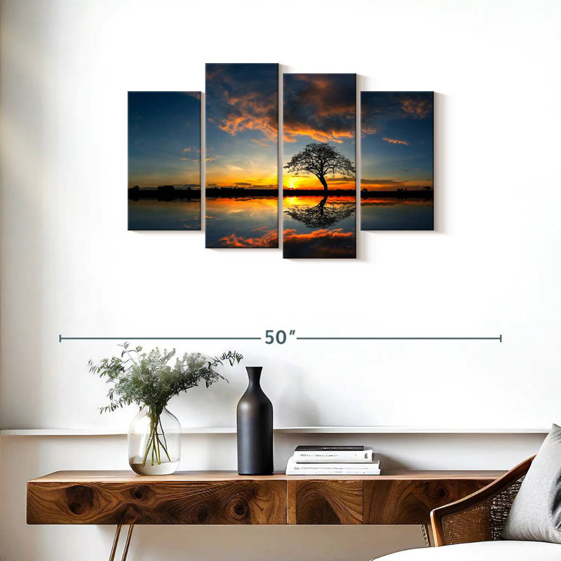 Coucher de soleil africain, H 22 po x l 36 po