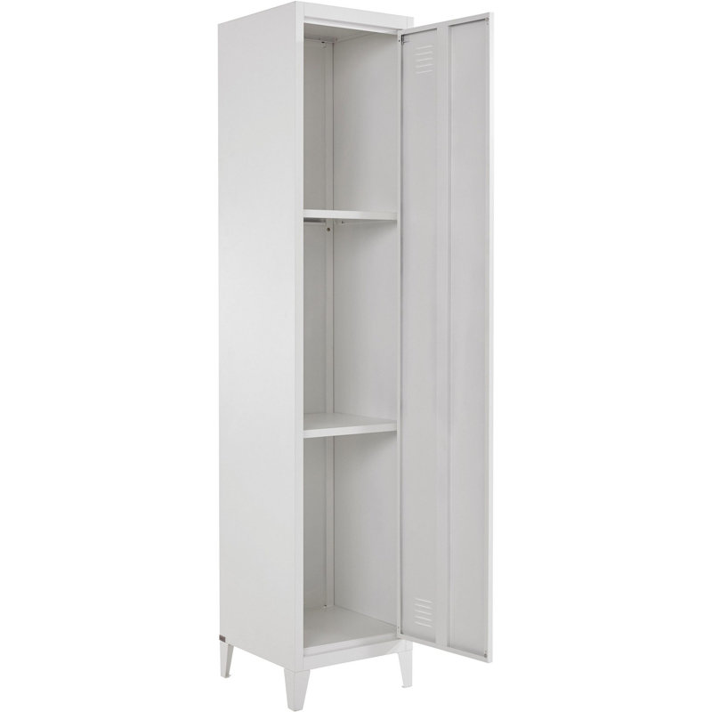 Carline Metal Tall Bathroom Cabinet, White