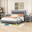 Ensemble de chambre à coucher 3 pièces Aljosha, lit plateforme tapissier grand et 2 tables de chevet avec 2 tiroirs-1590548745