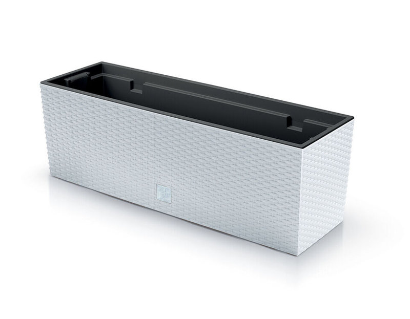 Andriana Rattan Planter Box, White