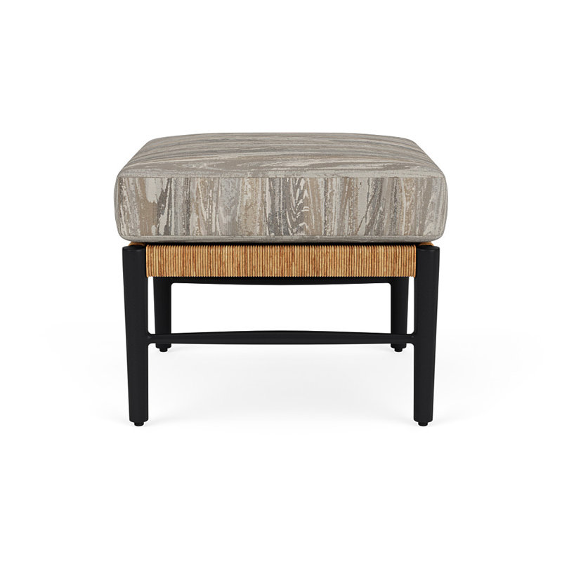 Galloway Outdoor Ottoman Patio Ottoman, Woodgrain Ash