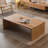 Burlywood Solid Wood Rectangular Coffee Table