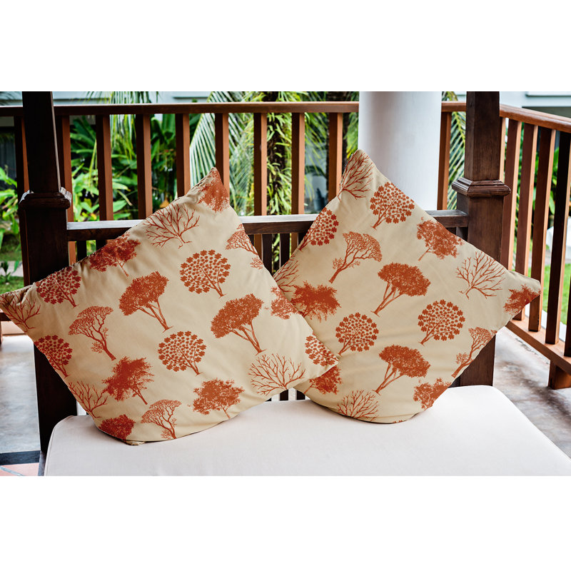 Coussin décoratif intérieur / extérieur Polyfill, 20 po x 20 po, Terre de Sienne