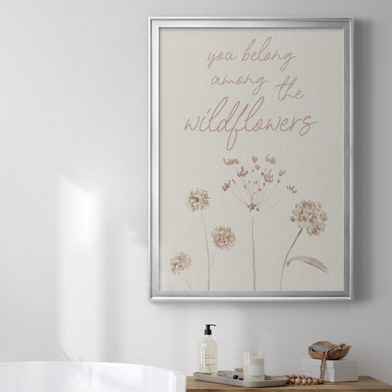 Toile encadrée de qualité supérieure Wildflowers - prête à être accrochée, H 42,5 po x l 30,5 po, Argent