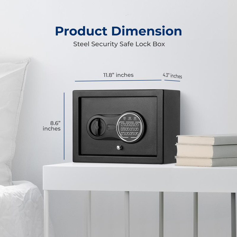 Black Steel Digital Security Safe with Electronic Keypad