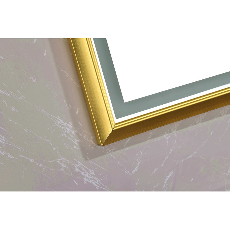 60 po X P 48 po H Miroir mural de salle de bain avec éclairage à DEL haute luminosité, Or