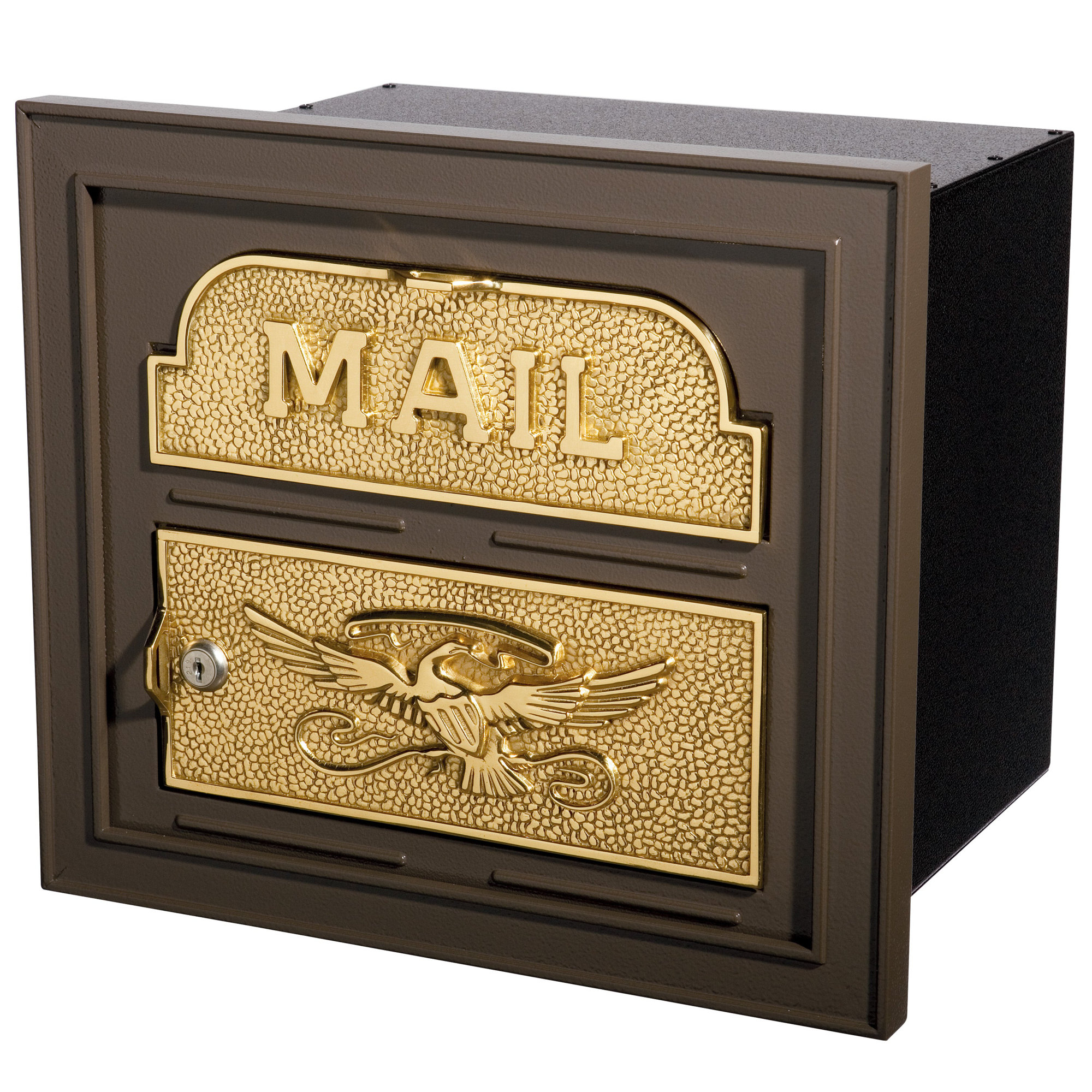 Classic Faceplate Mailbox - with Polished Brass Accents, Bronze