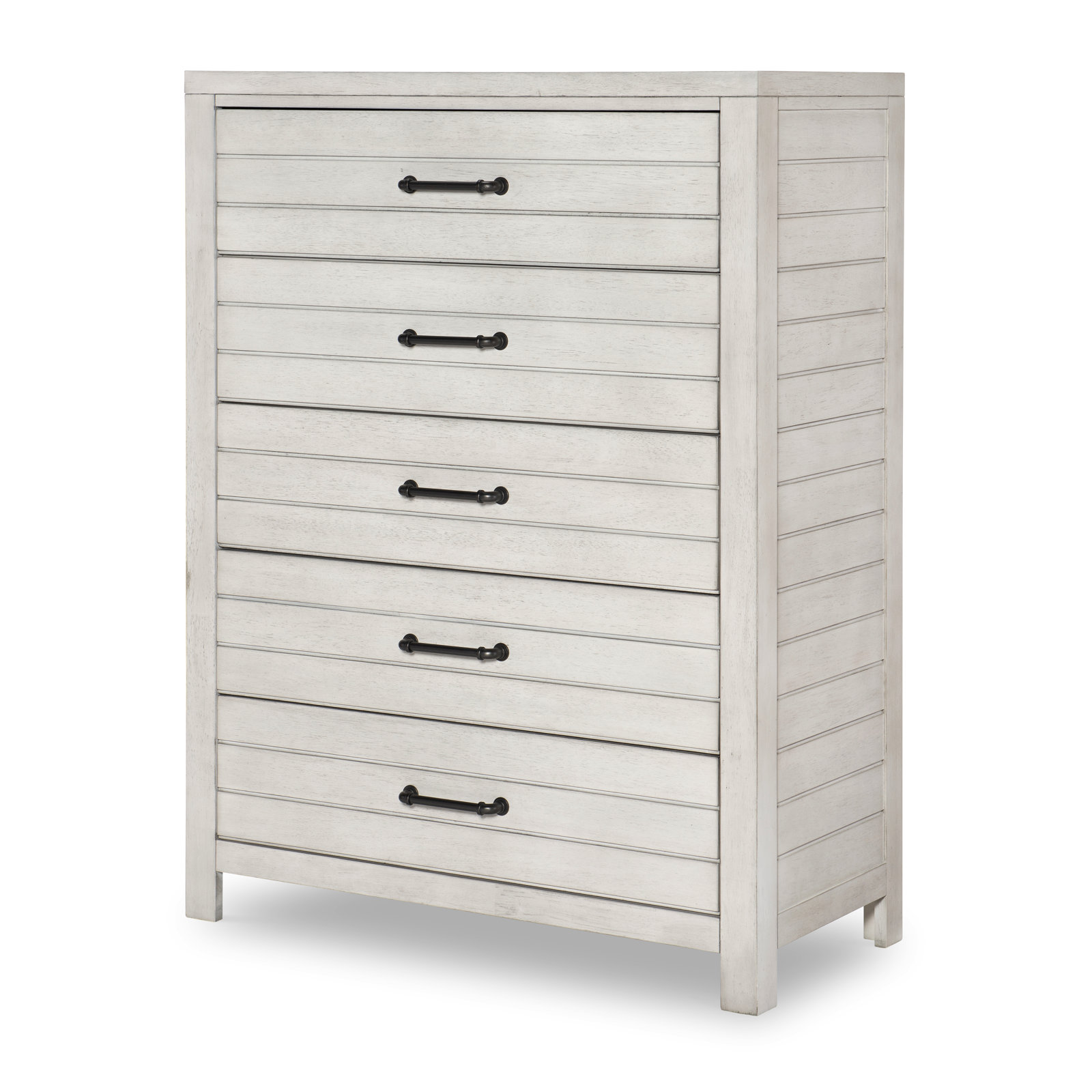 Tyson 5 Drawer 38" W Chest, Stone Path White