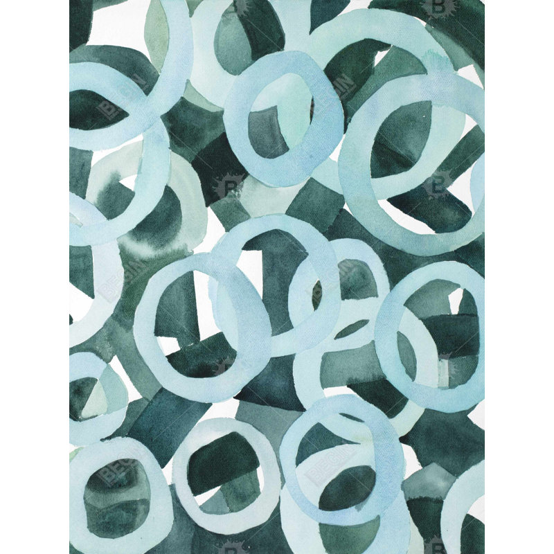 Polyester Sateen Duvet Cover, Twin Duvet, Blue Abstract Rings