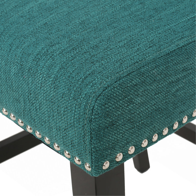 Tabouret de comptoir contemporain capitonné à oreilles 27 pouces, ensemble de 2, Sarcelle