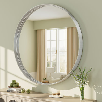 Aevar Tempered Glass and Aluminum Alloy Framed French Cleat Mounted Wall Mirror with 5-Year Warranty