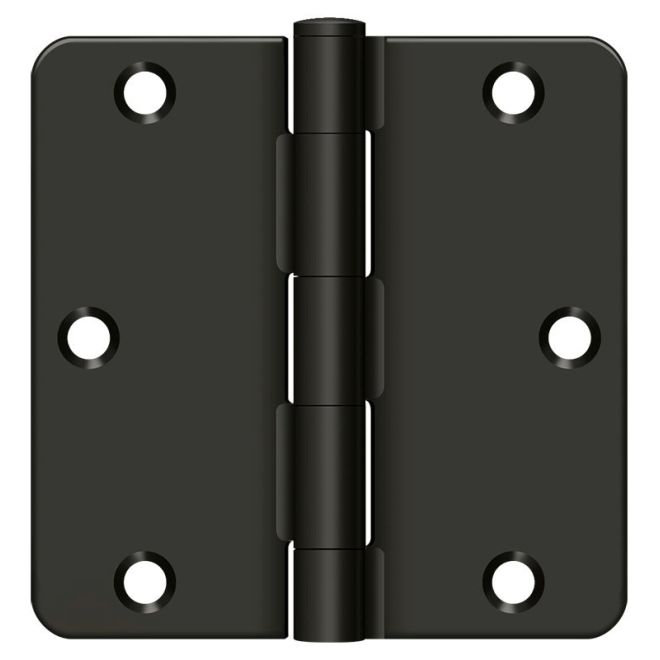 Deltana S35R4BK10B 3-1 / 2 po de hauteur x 1/4 po de rayon avec charnière de porte à mortaiser, paire de bronze, Bronze huilé