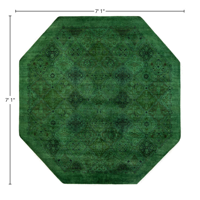 Overdyed One-of-a-Kind 7' 1" X 7' 1" Hand Knotted Area Rug
