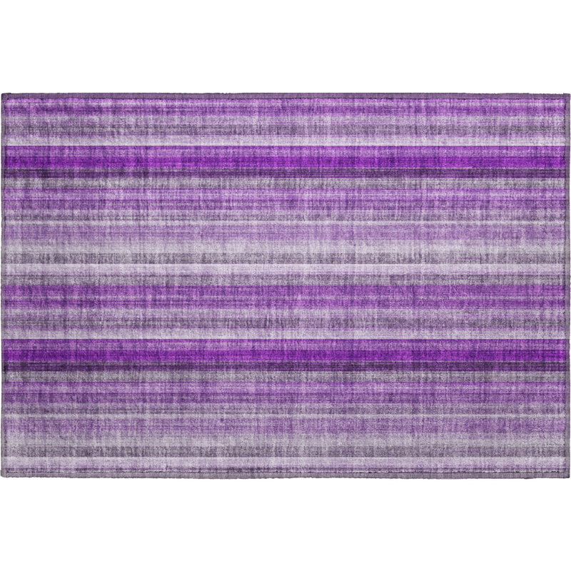 Premium Machine Washable Cerrito AMF543 Purple Rug, Rectangle 1'8" x 2'6"