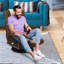 Chaise de plancher pivotante pliable à 360 degrés avec dossier réglable-1901497679