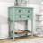 Draga Retro Narrow Console Table with Storage Drawers and Shelf for Living Room-663937326