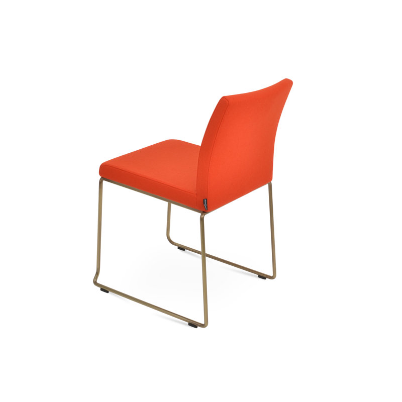 Chaise empilable en laine Aria, Noir, Orange