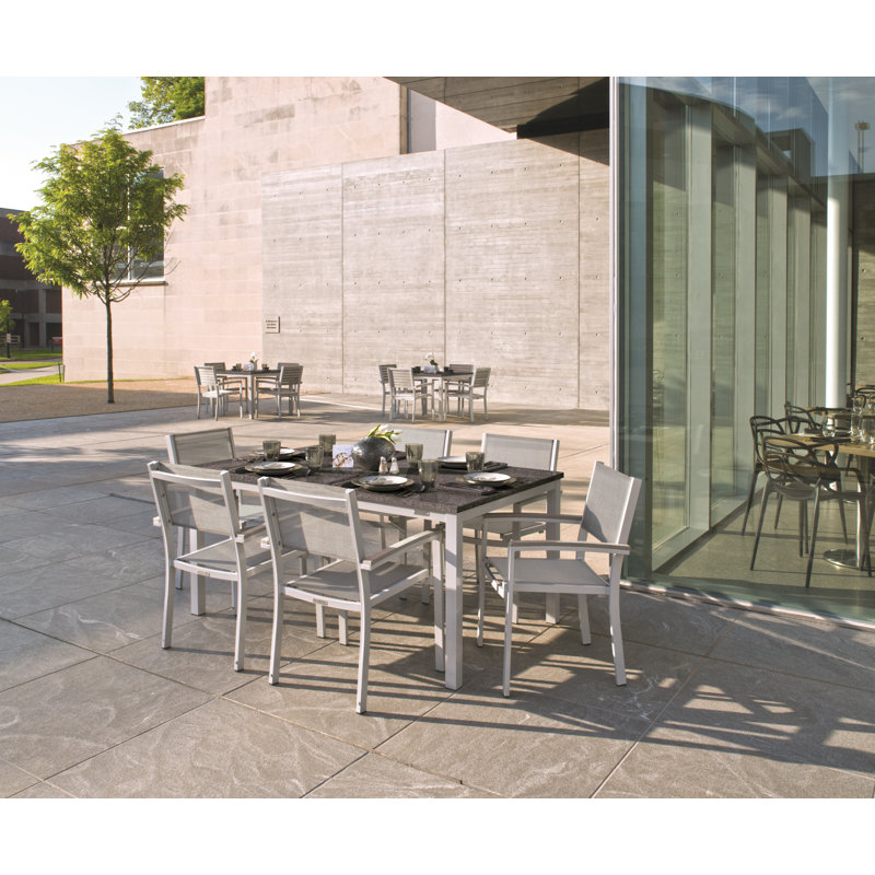 Caspian Outdoor Dining Armchair, Titanium