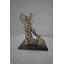 Statue de baggs jouant du violon en bronze, finition argentée - Taille: L 12 po x l 9 po x H 11 po.