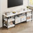 Modern-Industrial TV Stand with 2 Fabric Drawers, Entertainment Center for TVs Up to 75", Media Console with Storage Shelves, Open Design & Metal Frame-1215067918-1215067919