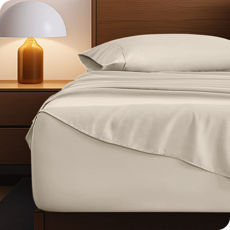 Ensemble de draps en microfibre 22 po, Sable, Ensemble de draps pour lit simple avec 1 taie d'or