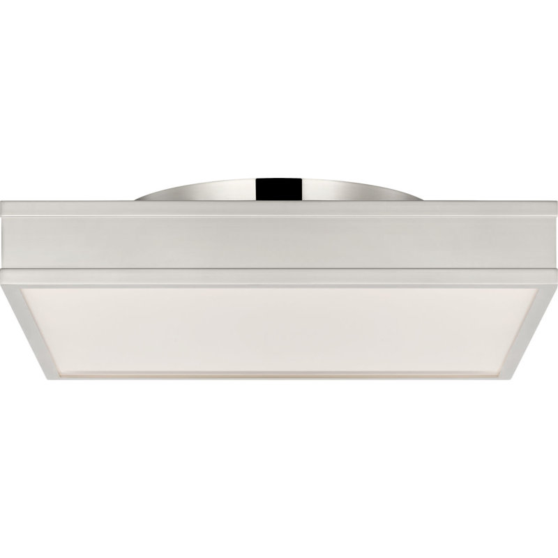 Dupont Square Semi Flush, Polished Nickel, 4" H x 16" W x 16" D