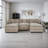 Modern Chenille Loveseat Sofa Couch With Ottoman-1360277076-1360277079
