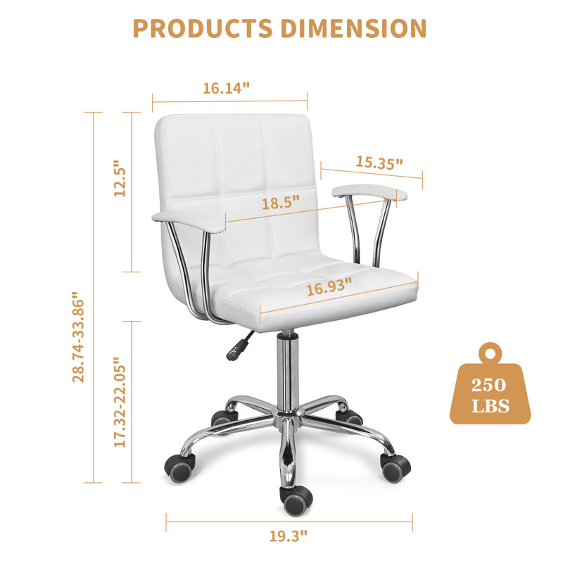 Home Office Desk Chair With Armrest And Wheels