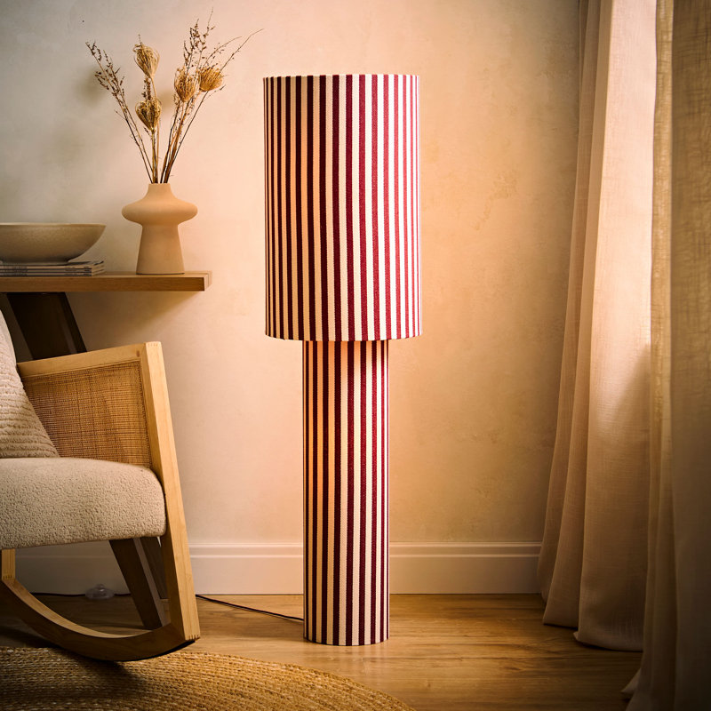 Floor Lamp, Burgundy, With Bulb