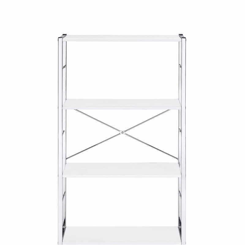 Bibliothèque blanche et chrome, Blanc