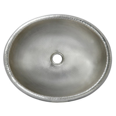 Rolled Classic Hand-Hammered Copper Oval Drop-In Bathroom Sink