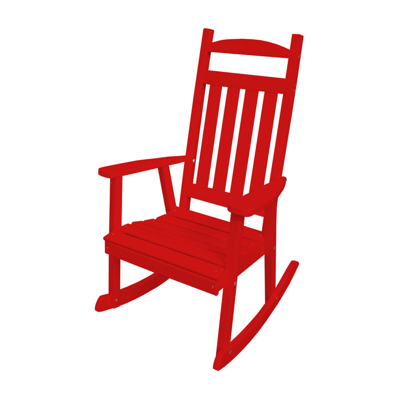 Chaise berçante de porche classique Aaliayh, Rouge vif