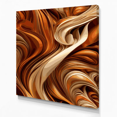 Digital Abstraction 6 Brown Canvas Wall Art