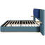 Structure de grand lit plateforme, panneau rembourré, coins arrondis doux anti-collision | Stable, solide, aucun sommier requis