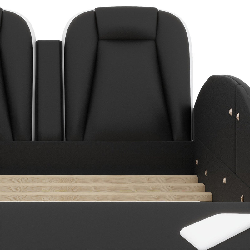Lit plateforme avec roulettes Race, Noir
