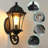 19.5-Inch Dusk to Dawn Photocell Outdoor Wall Lantern Matte Black-129620494