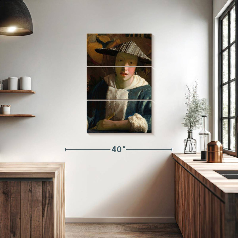 Leisha avec une flûte 1665-1675, H 38 po x l 24 po