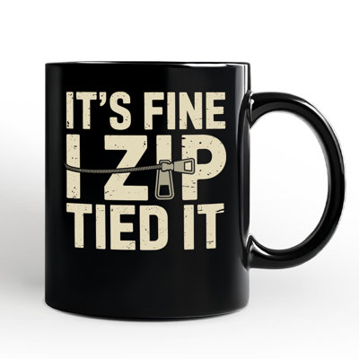 Funny Mechanic Car Guy Mug, It's Fine I Zip Tied It Gift with Custom Name