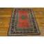 Antique Caucasian Geometric Medallion Wool Hand Knotted Pile Coral / Salmon Pink 1930s Rug