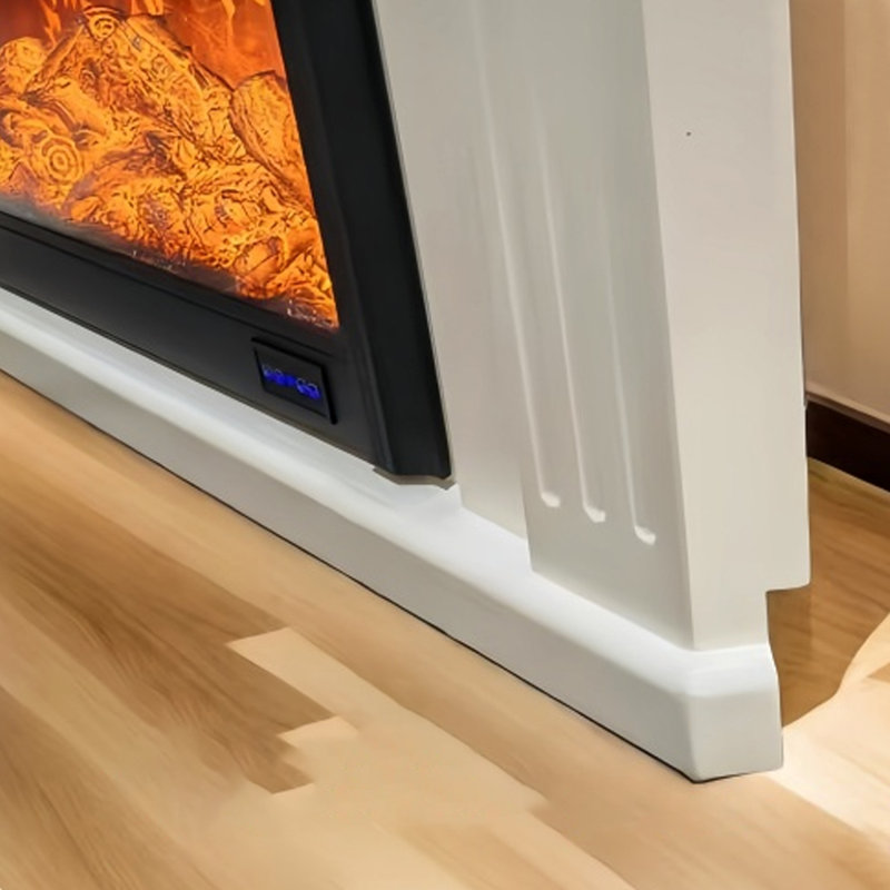 Foyer électrique en bois massif beige, H 39,37 po x l 29,53 po x P 29,539 po